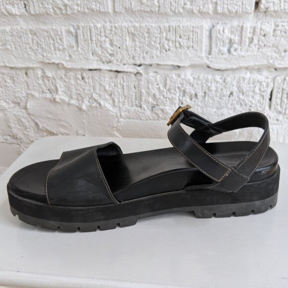 VIONIC BLACK LEATHER SANADLS SIZE 9.5 - Picture 6 of 8